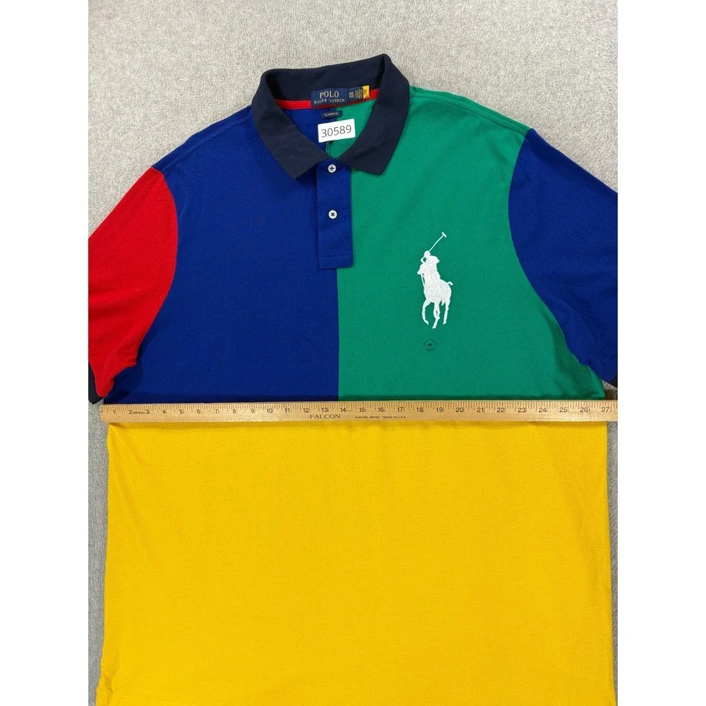 NWT Polo Ralph Lauren Color Block Short Sleeve Polo Shirt (Men's 2XL)